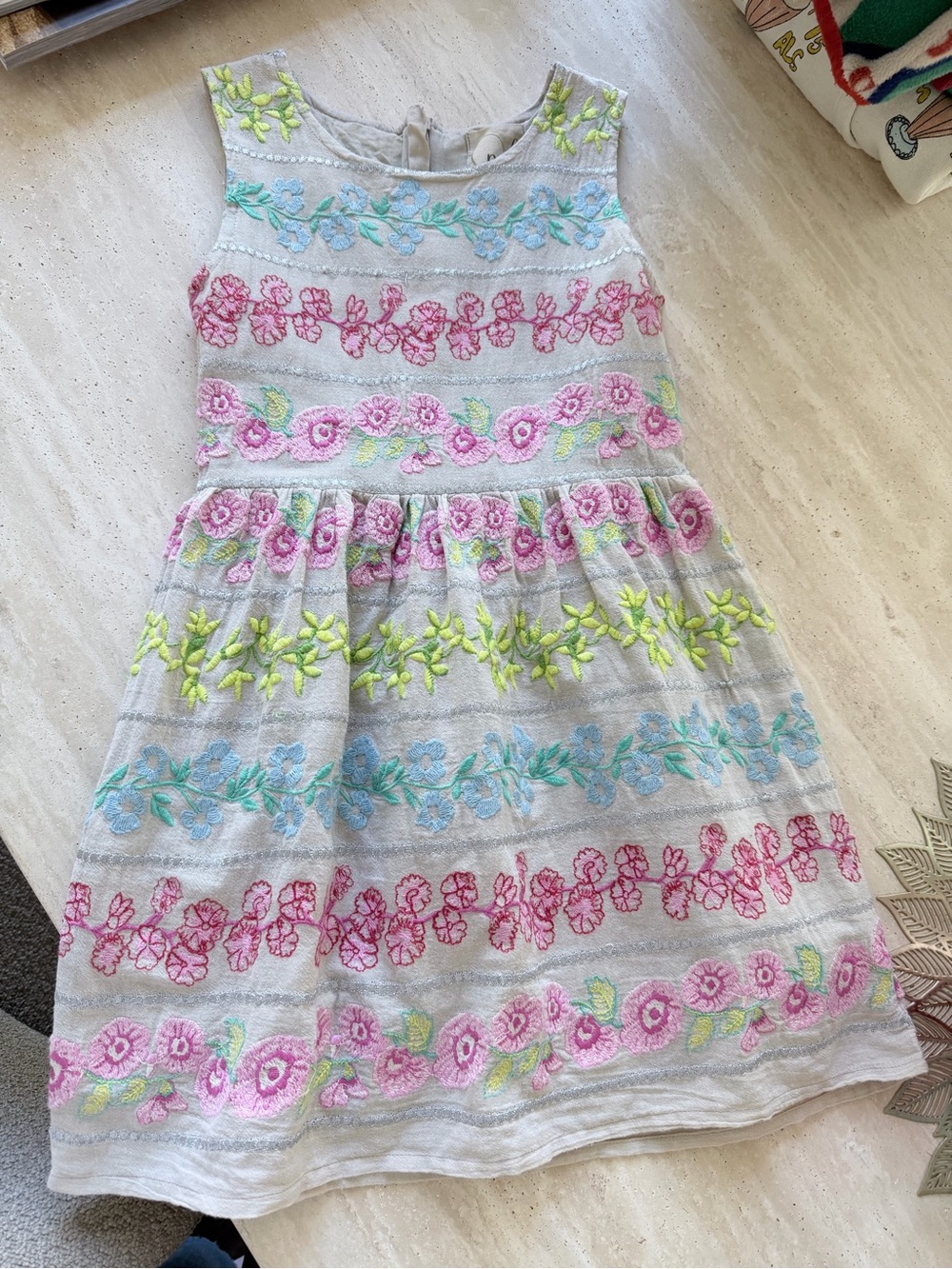 Girls Peek Floral Embroidered Dress